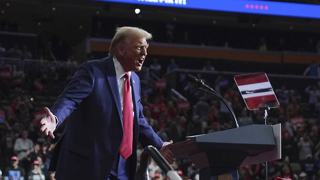 Der republikanische US-Präsidentschaftskandidat Donald Trump spricht bei einer Wahlkampfveranstaltung in Pittsburgh. Foto: Evan Vucci/AP/dpa