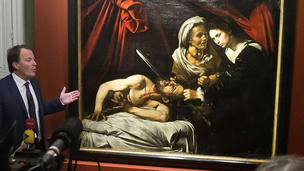 Ein echter Caravaggio? Auktionator Marc Labarbe präsentiert den Medien das 400 Jahre alte Gemälde.