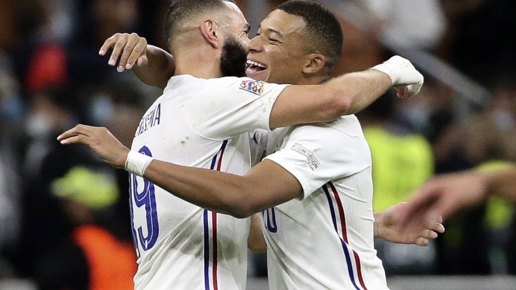 Karim Benzema und Kylian Mbappé sorgten mit ihren Toren für die Wende zugunsten Frankreichs