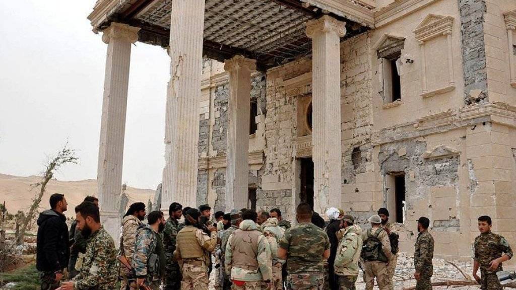 Syrische Soldaten in Palmyra.