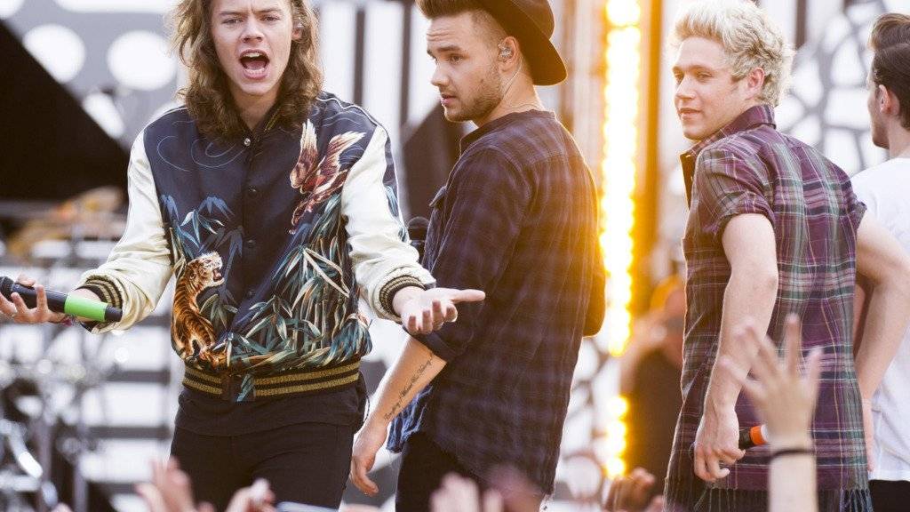 One Direction in action (von links): Harry Styles, Liam Payne, Niall Horan und Louis Tomlinson (Anfang August in New York).