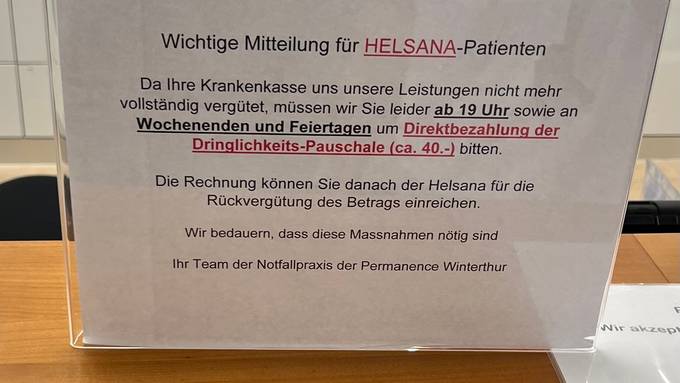 Patienten in Winterthurer Notfallpraxis müssen Geld lockermachen
