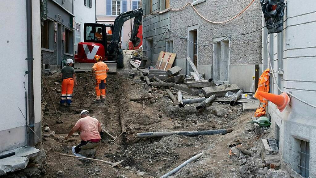 In der Hörnligasse in Baden AG legten Archäologen Grundmauern von Häusern aus der Römerzeit frei.