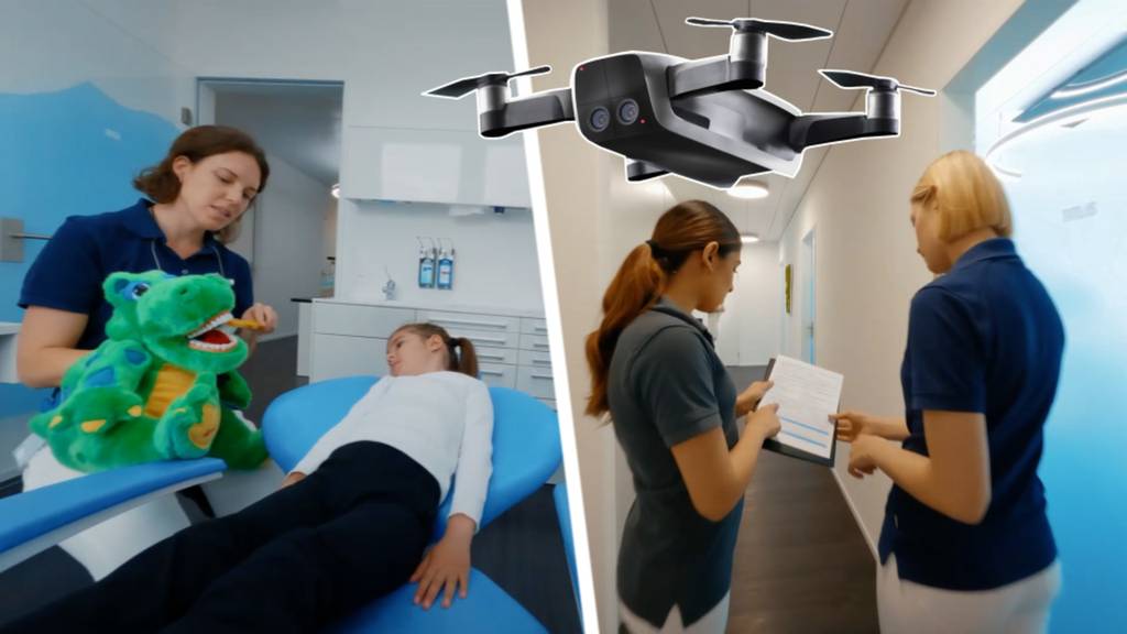 Spektakuläres Drohnenvideo zeigt Alltag in Zahnarztpraxis