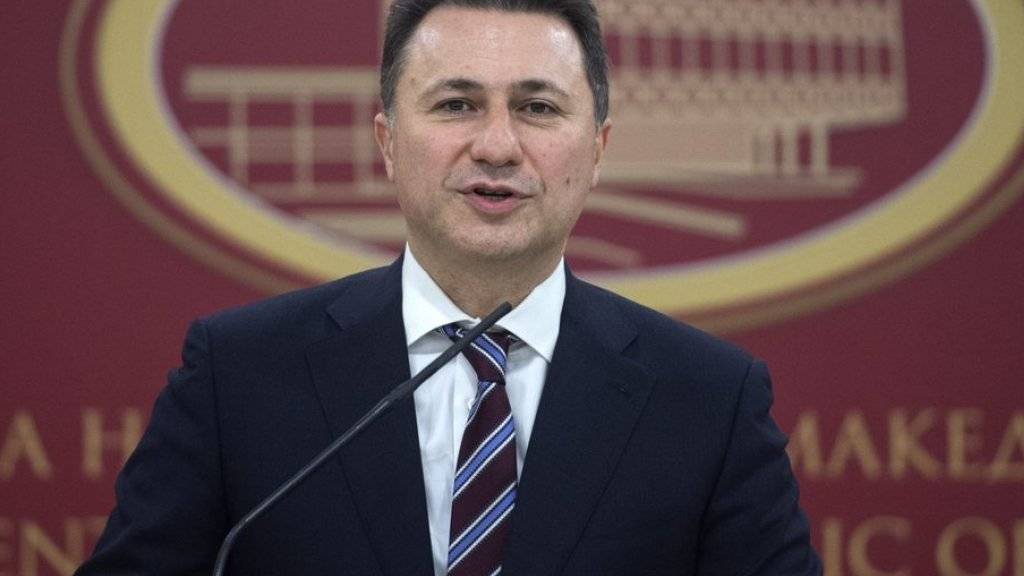 Nikola Gruevski am Donnerstagabend bei der Ankündigung seines Rücktritts.