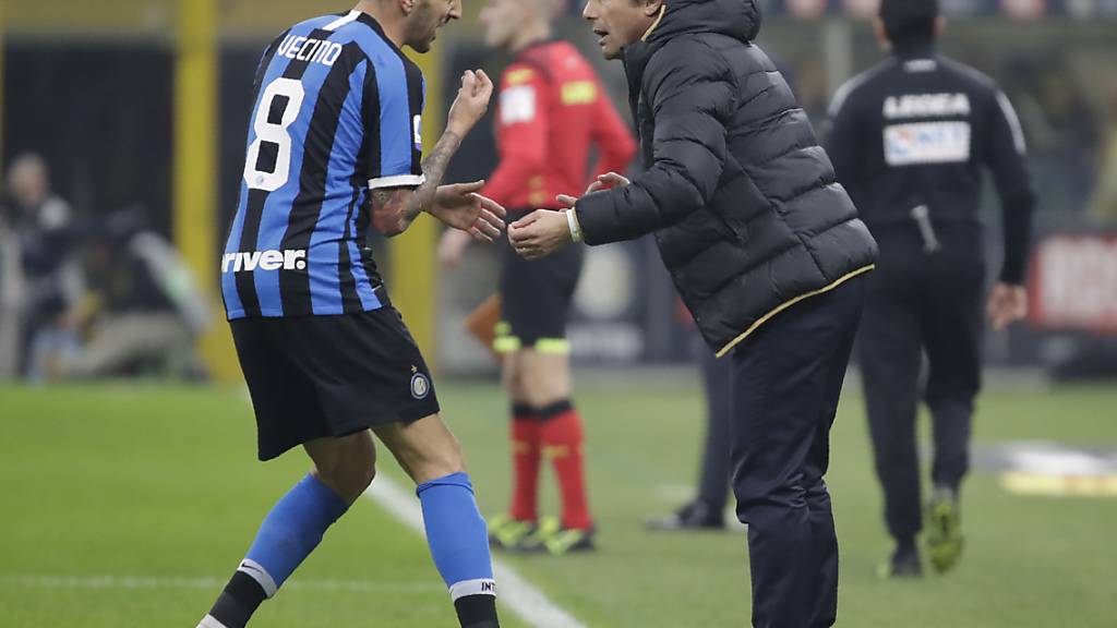 Für Matias Vecino und Antonio Conte endete mit Inter Mailand eine Serie von fünf Serie-A-Siegen in Serie