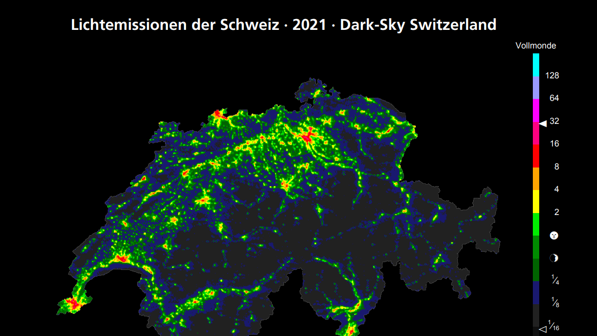 Lichtemissionen Schweiz 2021