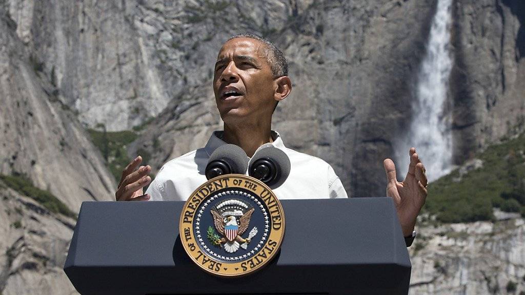 Rede vor dramatischer Kulisse: US-Präsident Obama forderte im Yosemite-Nationalpark mehr Anstrengungen für den Naturschutz.