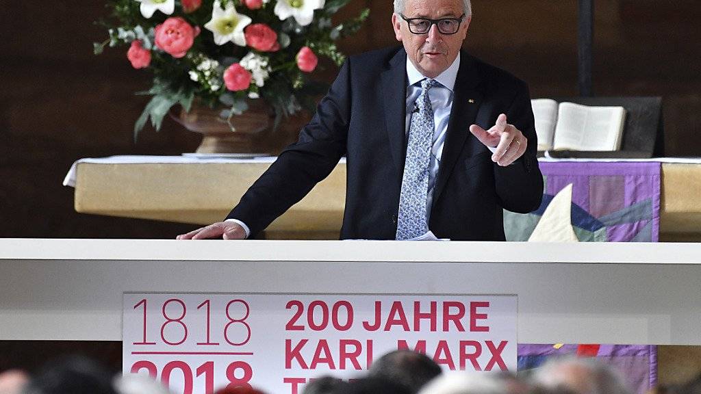 EU-Kommissionspräsident Juncker rief in Trier dazu auf, die grosse intellektuelle Leistung von Marx vom politischen Missbrauch durch spätere Generationen zu trennen.