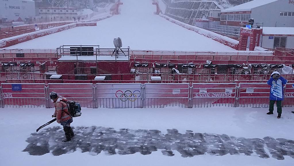 Aufgrund des starken Schneefalls konnte am Sonntag in Yanqing das zweite Abfahrtstraining der Frauen nicht stattfinden