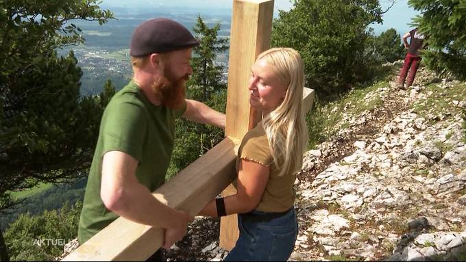 Illegales Gipfelkreuz bei Rüttenen von Braut und Bräutigam wieder abgebaut