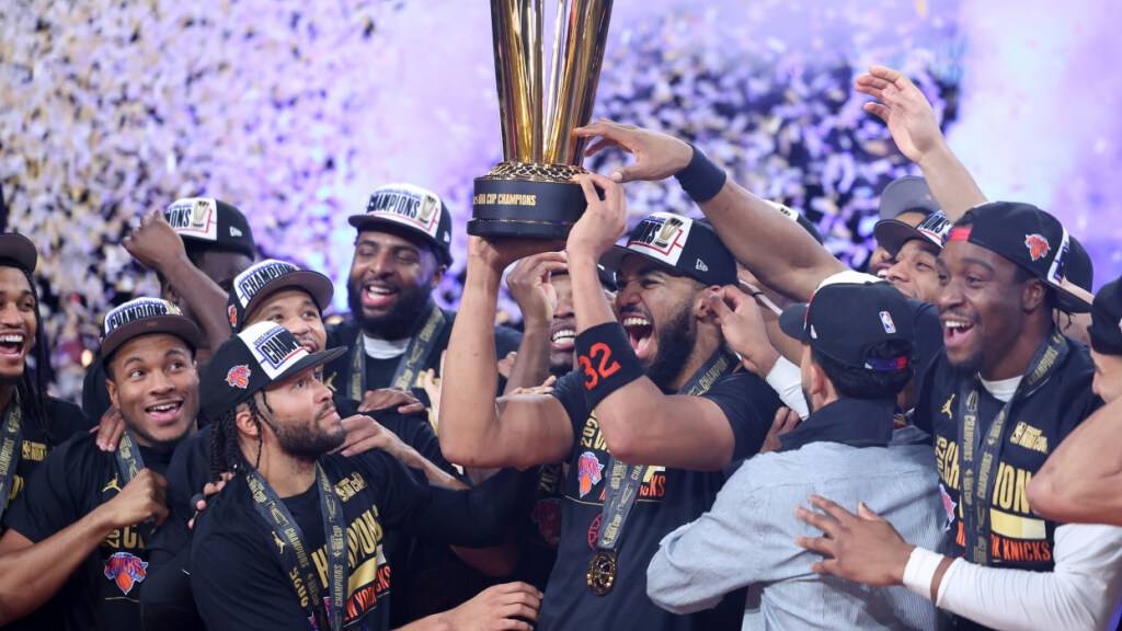 Die New York Knicks feiern den Titel im NBA-Cup