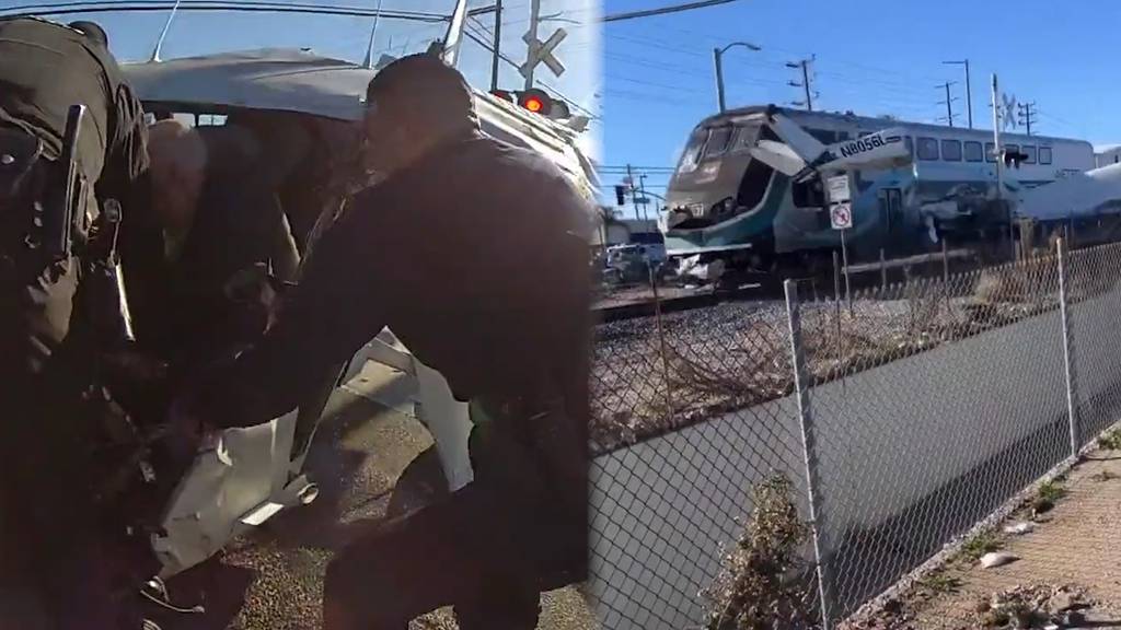 Los Angeles: Zug rast in abgestürztes Flugzeug – Pilot nur Sekunden zuvor gerettet