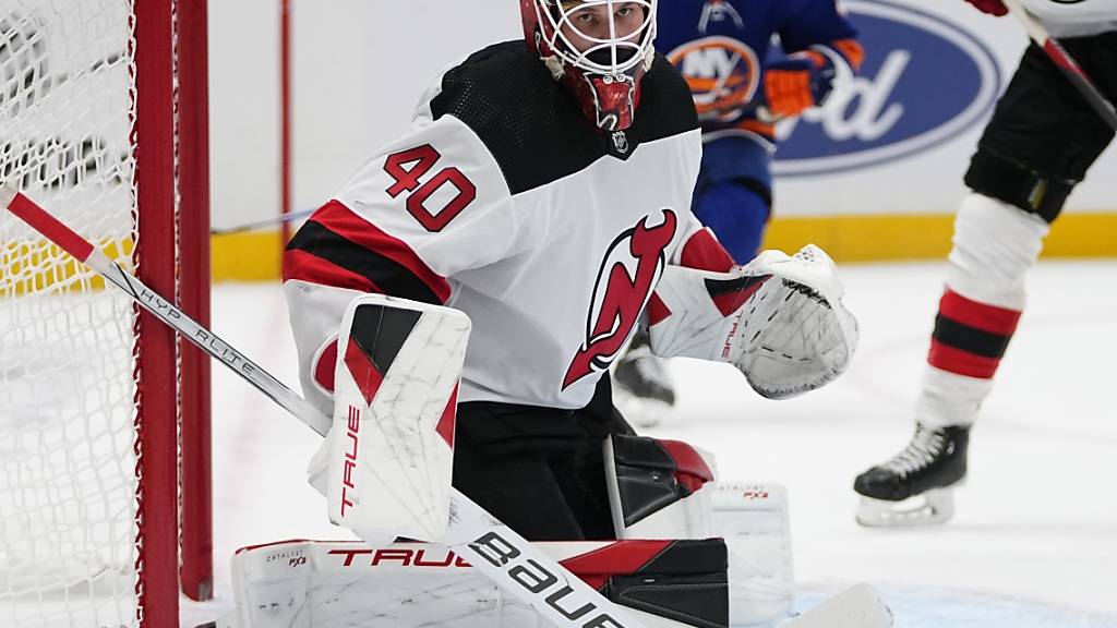 Der Emmentaler Akira Schmid (hier in einem Testspiel gegen die New York Islanders) stand gegen Arizona zum ersten Mal in dieser Saison im Tor der Devils, konnte die Niederlage des Heimteams aber nicht verhindern