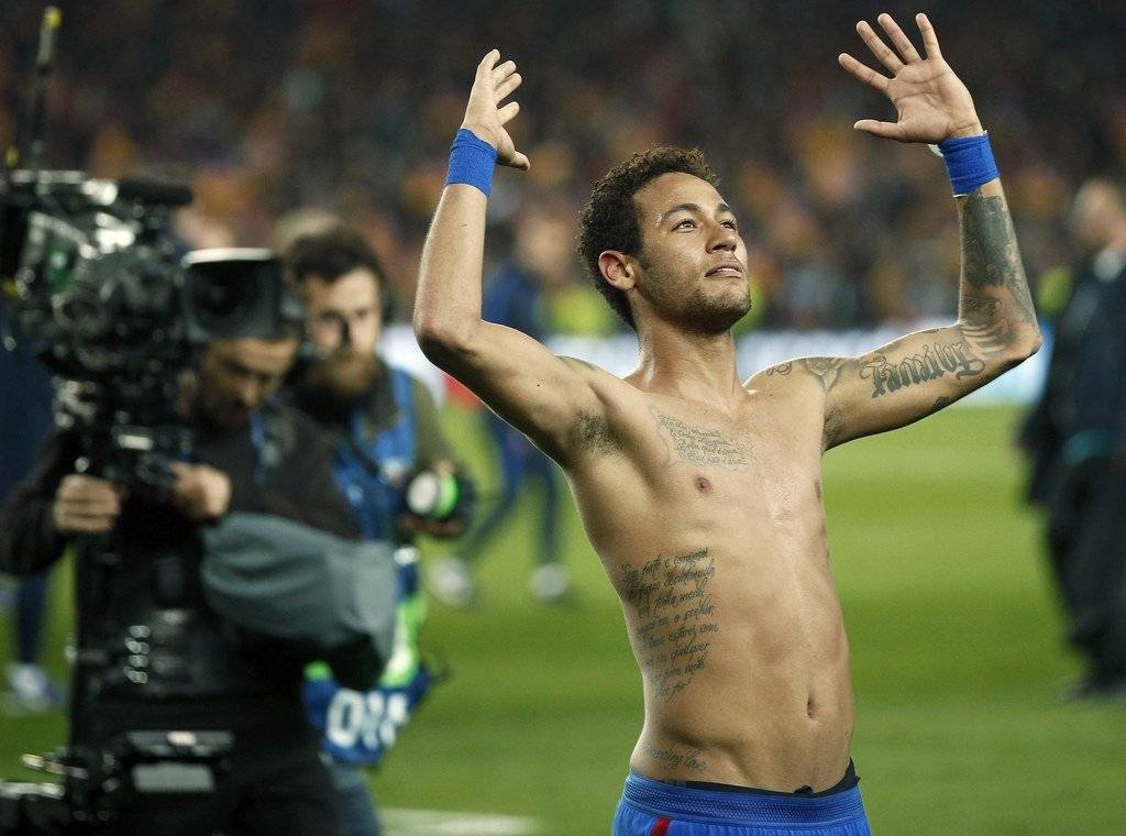 FC Barcelonas Neymar jubelt nach dem Sieg. EPA/Andreu Dalmau