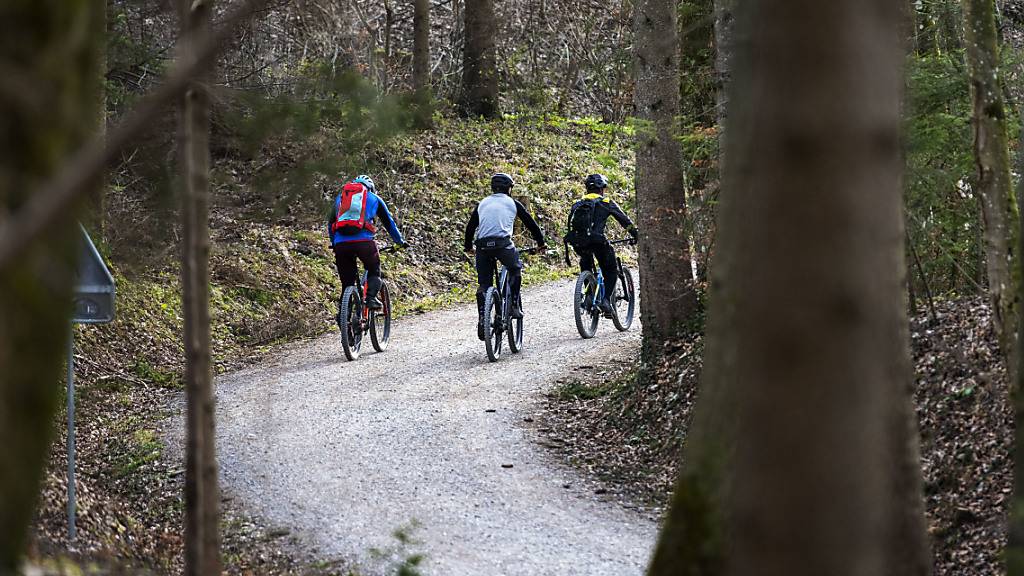 Mountainbiker fahren auf den Uetliberg ZH. (Archivbild)