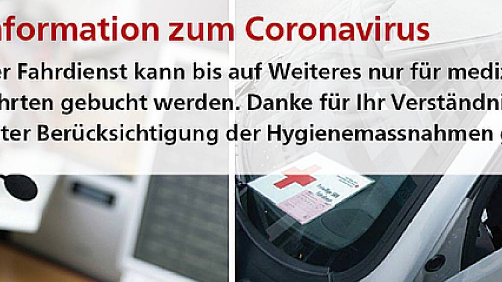Der freiwillige Fahrdienst des Schweizerischen Roten Kreuzes kann aufgrund der Corona-Krise derzeit nur medizinisch notwendige Fahrten durchführen. Dringend gesucht werden Fahrerinnen und Fahrer unter 65 Jahren.