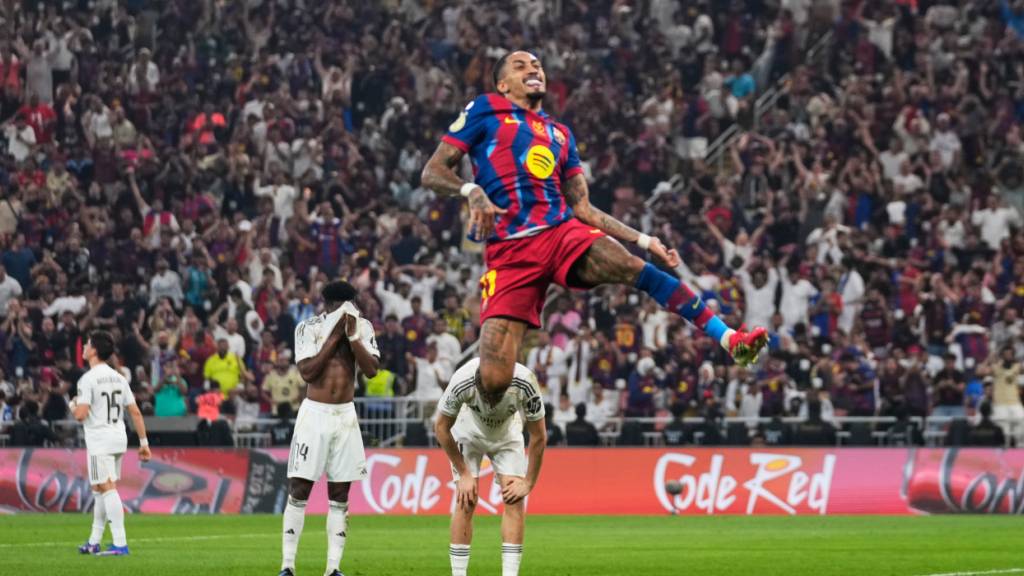 Matchwinner: Wie schon im letztjährigen Supercup-Final trifft Barcelonas Raphinha doppelt gegen Real Madrid