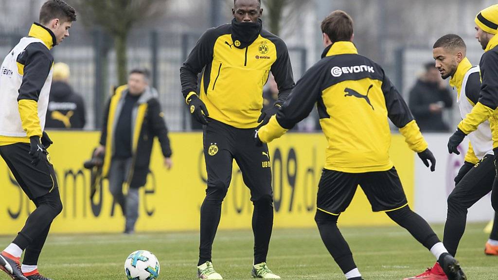 Usain Bolt nahm am Freitag am Training von Borussia Dortmund teil