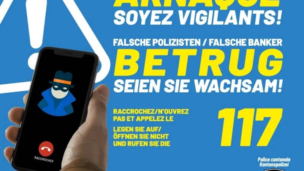 Rund 30 falsche Polizisten haben den Kanton Freiburg innerhalb von zwei Tagen heimgesucht mit ihren Betrugsversuchen. Nun warnt die Kantonspolizei auf Plakaten vor dieser Gefahr.