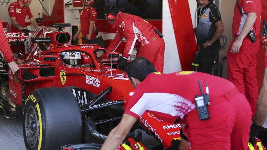 Bereits nach zwei Stunden hatte Charles Leclerc die Tagesbestzeit von Ferrari-Teamkollege Sebastian Vettel am Dienstag verbessert