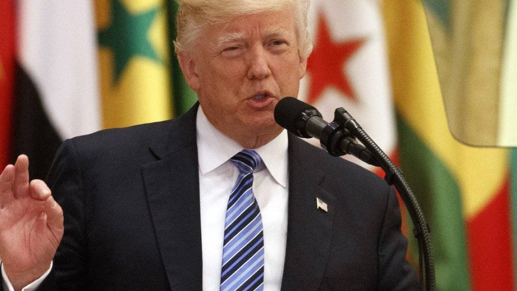 US-Präsident Donald Trump bei seiner Rede am US-islamischen Gipfel am Sonntag in Riad.
