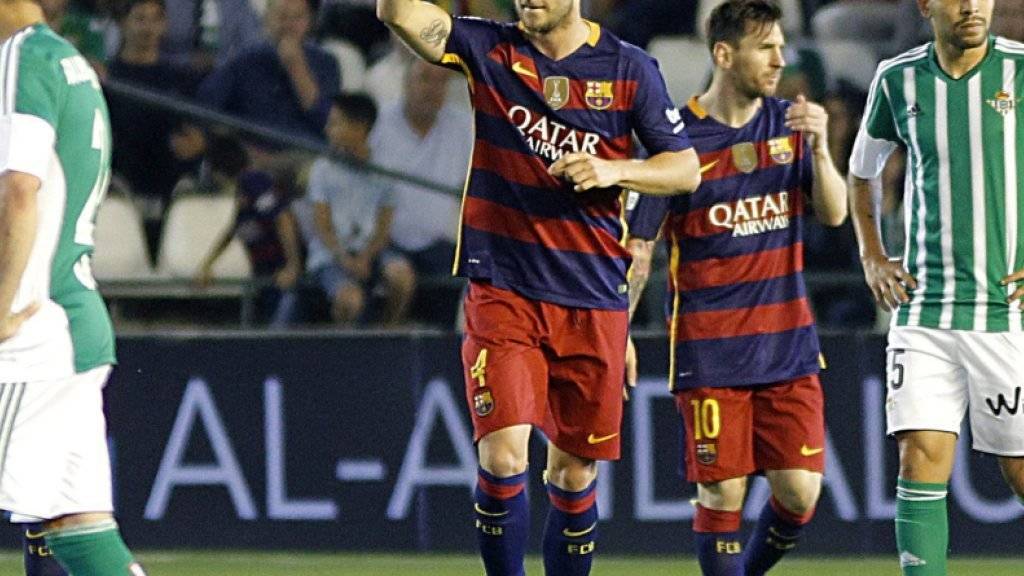 Ivan Rakitic nach dem 1:0-Führungstor für den FC Barcelona gegen Betis Sevilla