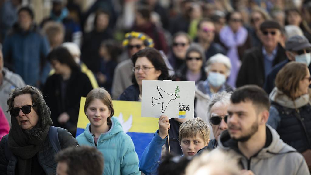 Rund tausend Menschen demonstrierten Mitte März in Winterthur gegen den Angriffskrieg Russlands auf die Ukraine. (Archivbild)