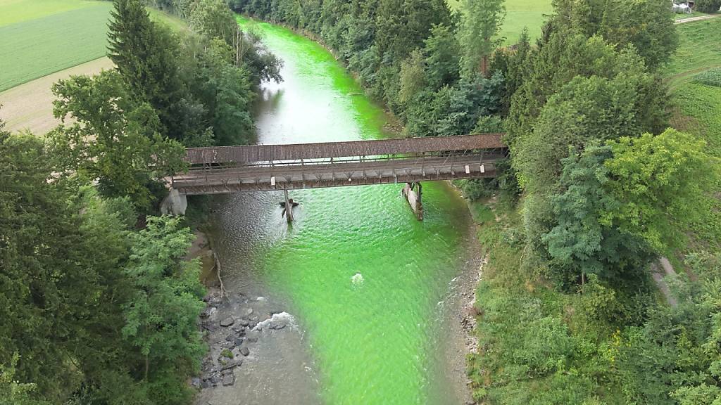 Die Sitter durch den Thurgau leuchtete am Freitag grün.
