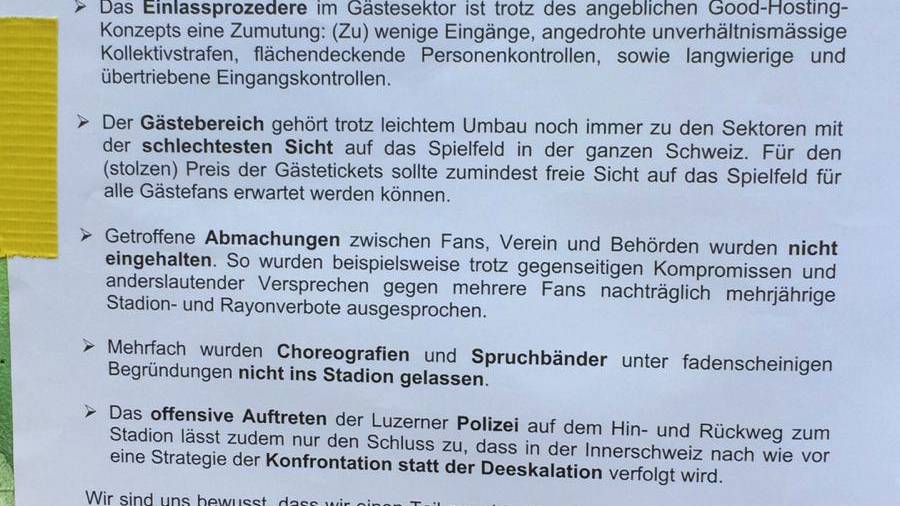 Am letzten Heimspiel in St.Gallen rief der Dachverband 1879 zur Protestaktion auf. (Bild: zVg)