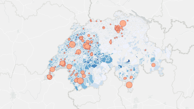 Bis jetzt zeigt die Karte von covidtracker.ch vor allem Daten aus der westlichen Schweiz. Nun liefert die ETH Zahlen aus dem Grossraum Zürich.