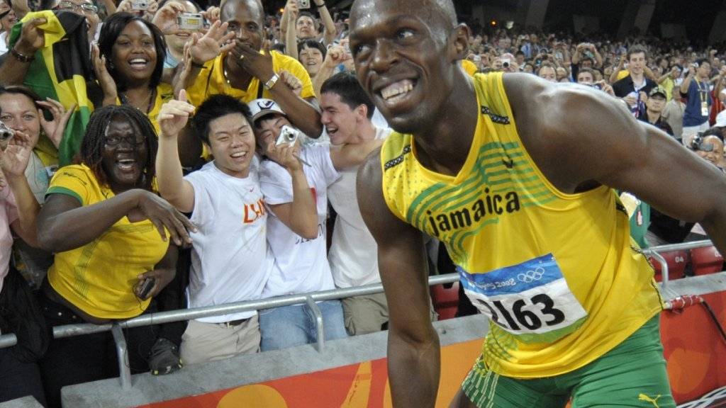 Usain Bolt will wie 2008 in Peking (Bild) und in London drei Goldmedaillen gewinnen