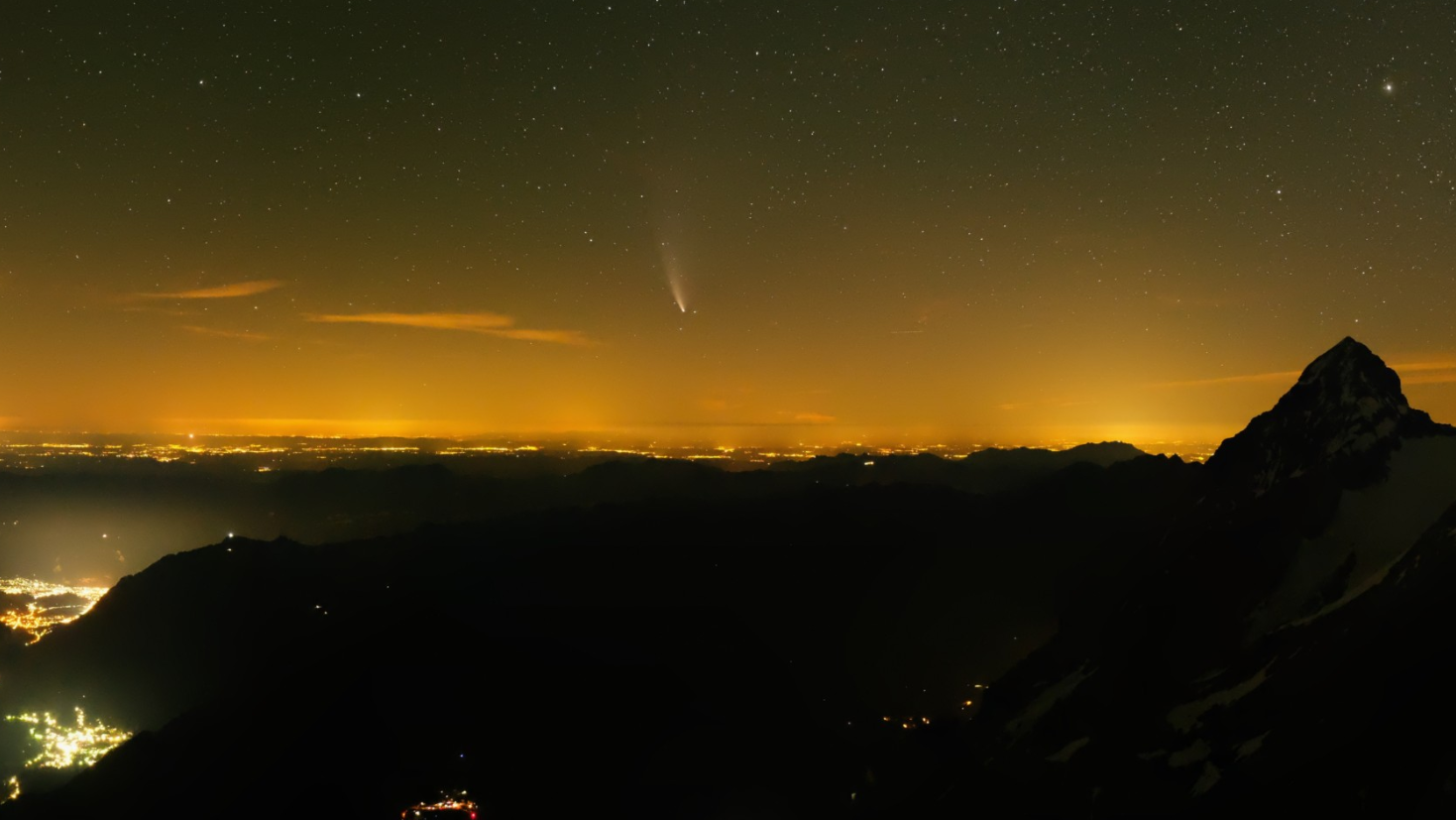 Auf dem Jungfraujoch war der Komet gut sichtbar.