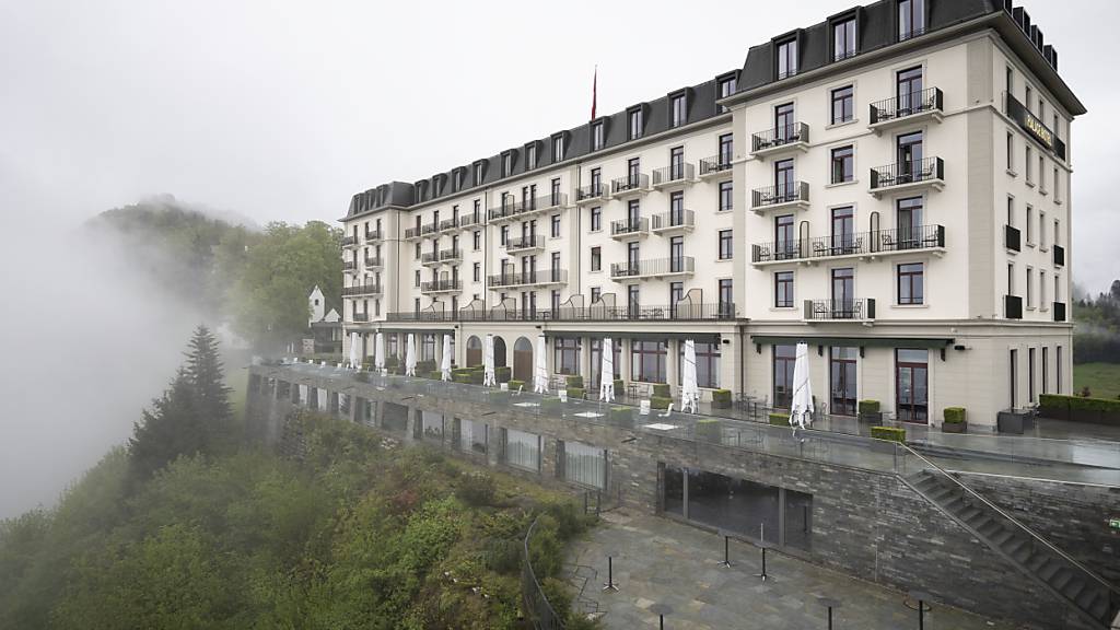 Der renovierte alte Teils des Hotels Bürgenstock. Auf dem Berg oberhalb des Vierwaldstättersees in Nidwalden findet am 15. und 16. Juni die Ukraine-Friedenskonferenz statt. (Archivbild)