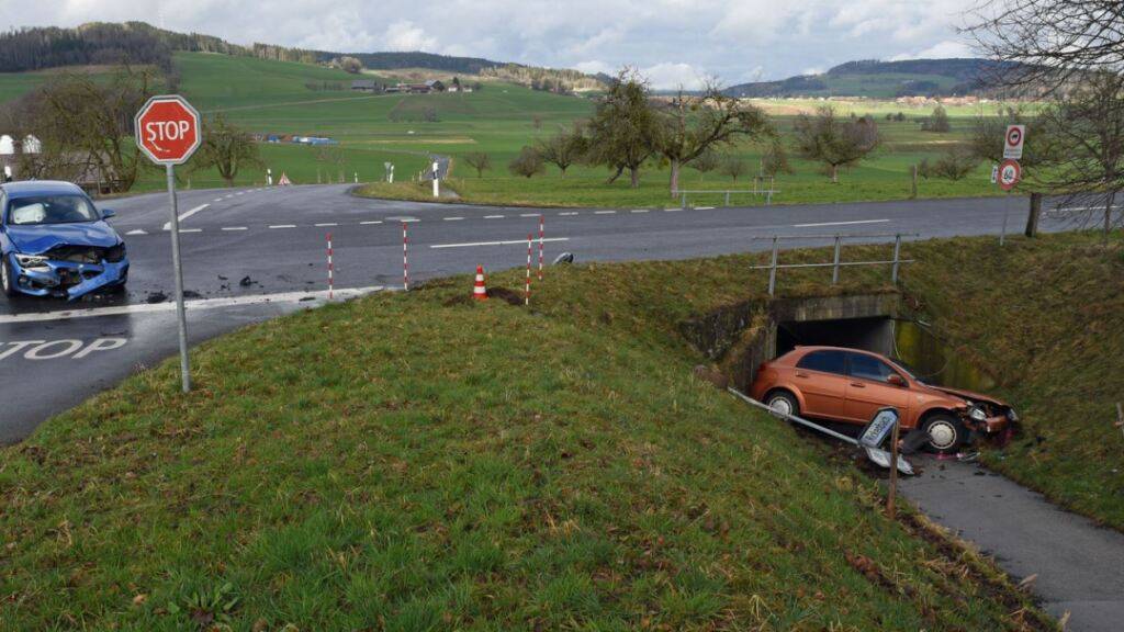 Bei der Kollision in Gunzwil LU wurde niemand verletzt.