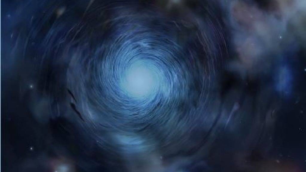 Eine künstlerische Darstellung, wie die Wirbel in den ersten Galaxien des Universums ausgesehen haben könnten.