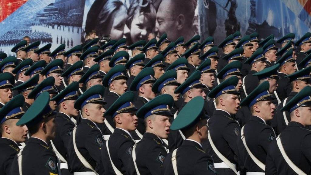 Grosse Militärparade auf dem Roten Platz in Moskau: Russland feiert das Ende des Zweiten Weltkrieges.