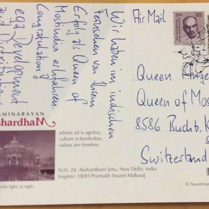 «Queen of Mostindia» erhält Post aus Indien