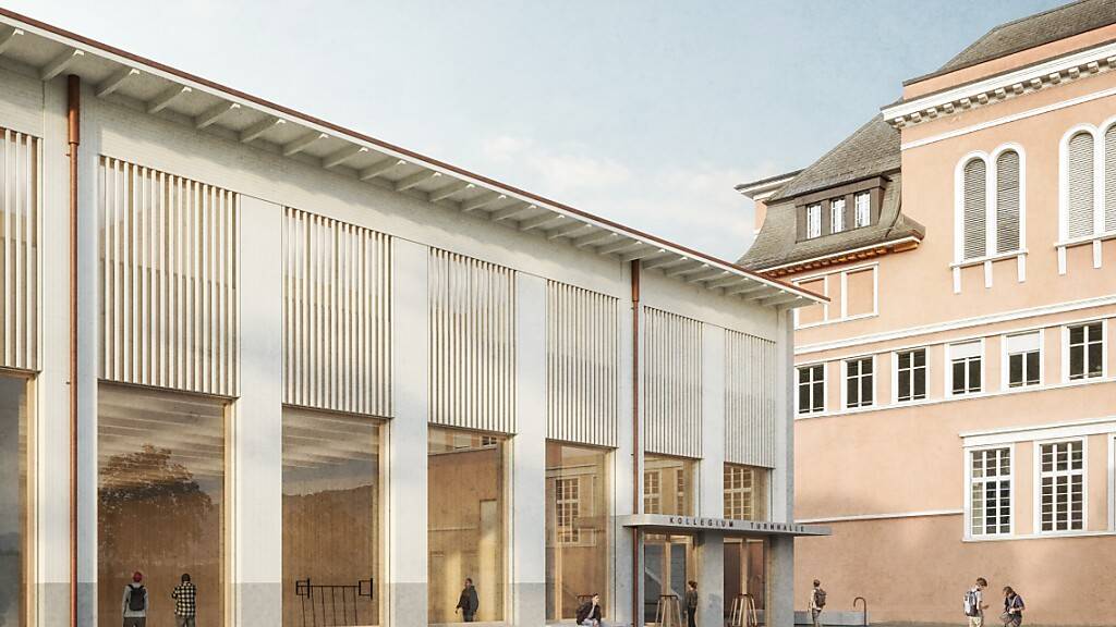 So soll die neue Dreifachsporthalle in Stans aussehen.