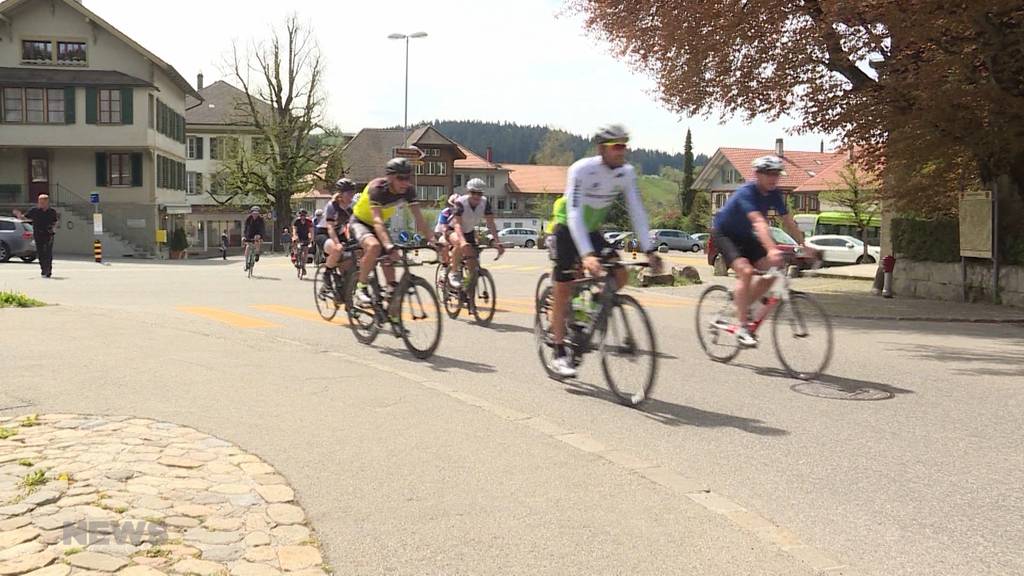 Testfahrt der Tour de Suisse Strecke in Langnau 