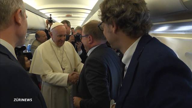 Mit dem Papst höchstpersönlich im Flugzeug