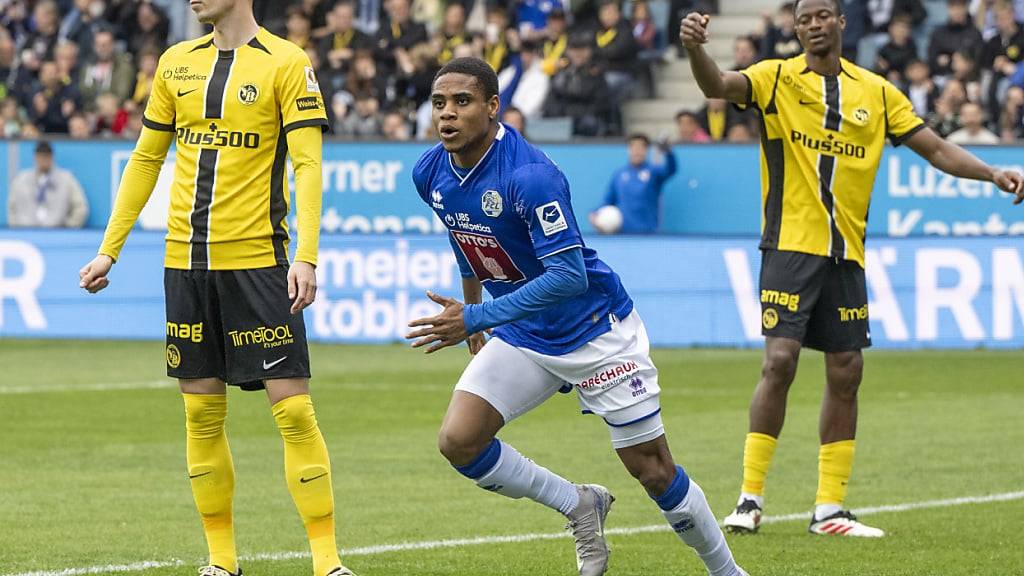 Luzerns Thibault Klidje freut sich über seinen Treffer, der den Kantersieg gegen die Young Boys einläutet