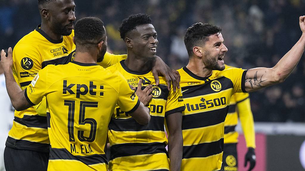 Zuhause seit 28 Spielen ungeschlagen: Jubelnde YB-Spieler