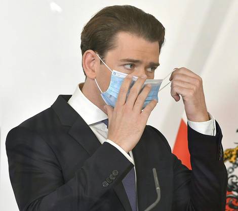 Bundeskanzler Sebastian Kurz am Samstag vor den Medien.