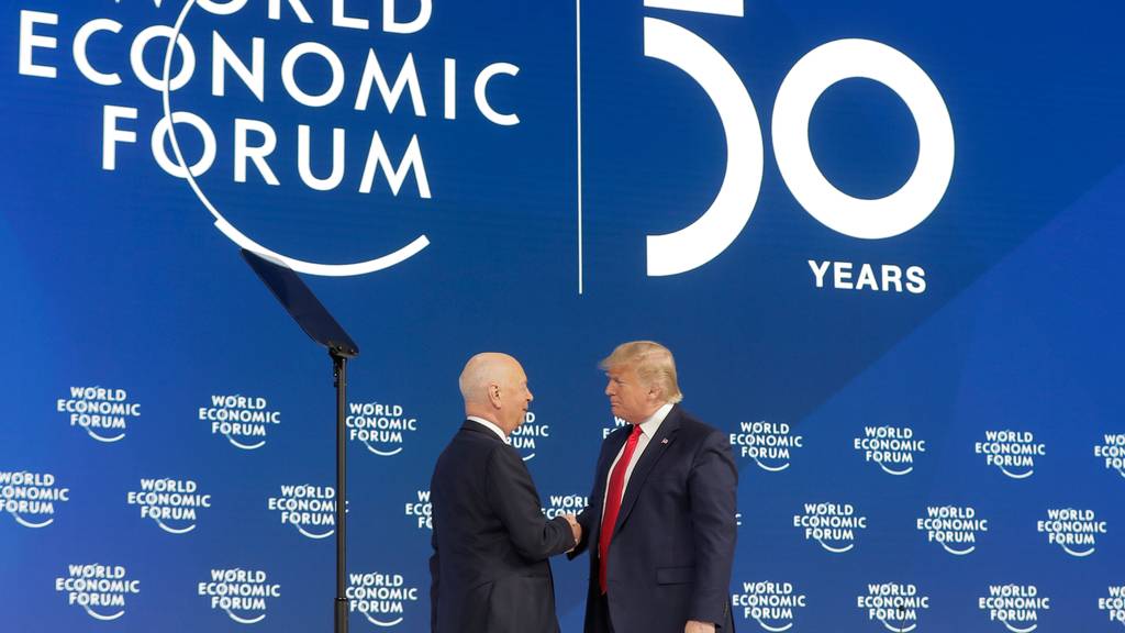 Schwätzchen mit den Mächtigen: Klaus Schwab empfängt Anfang Jahr zum zweiten Mal US-Präsident Donald Trump in Davos.