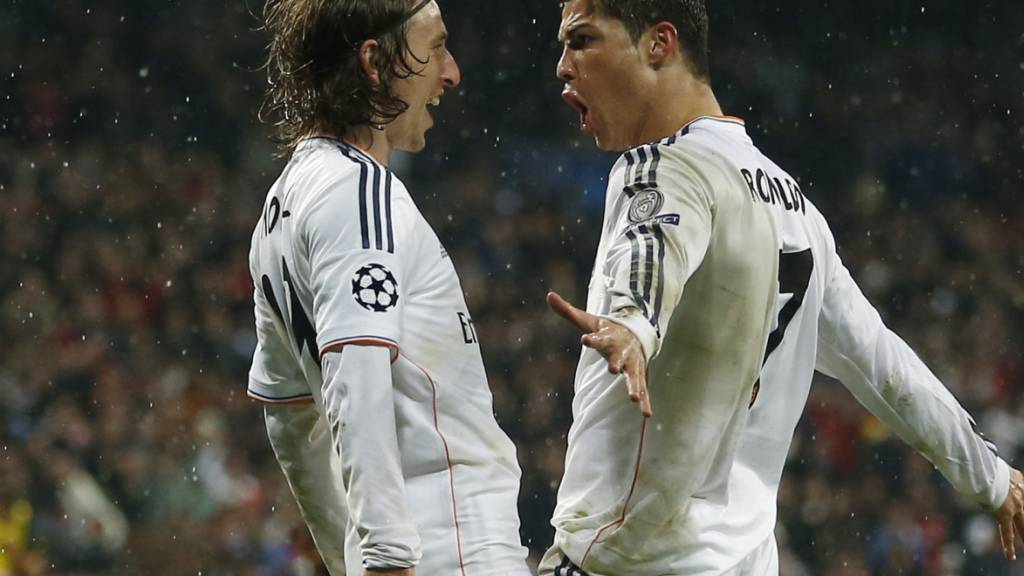 Cristiano Ronaldo (rechts) und Luka Modric 2014 während ihrer erfolgreichen gemeinsamen Zeit bei Real Madrid