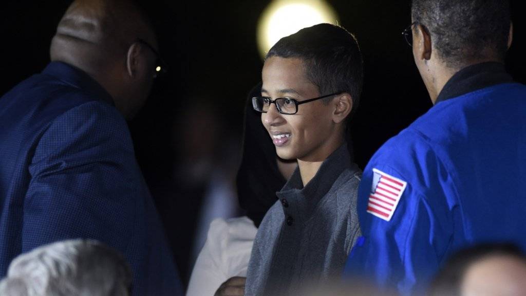 Im Alter von 14-Jahren zu Gast beim US-Präsidenten: Uhren-Bastler Ahmed Mohamed im Weissen Haus