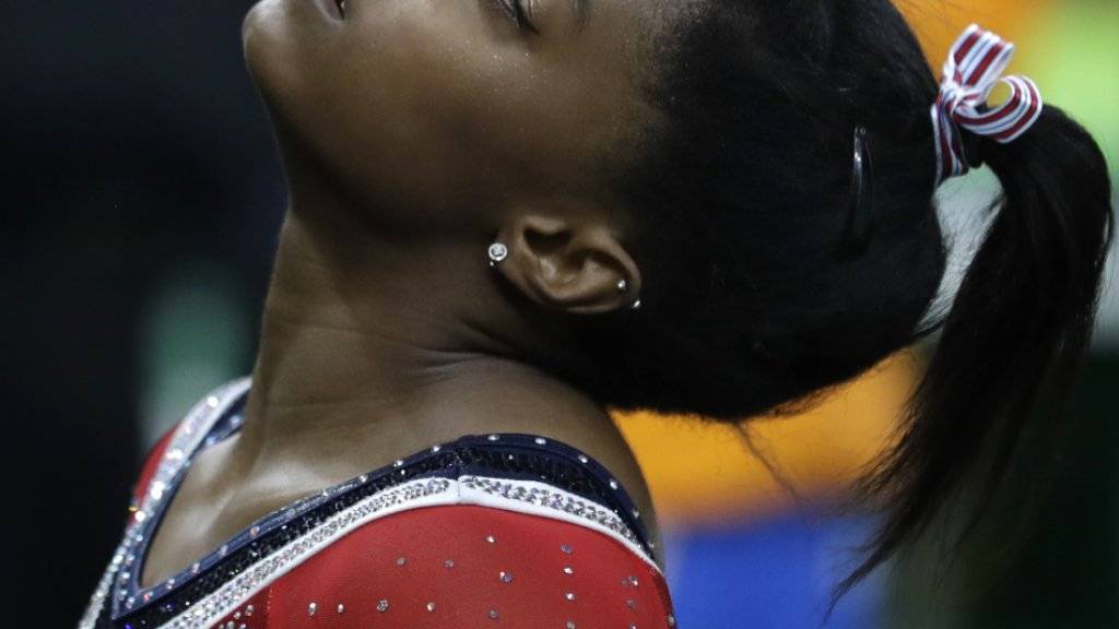 Die Amerikanerin Simone Biles musste sich am Schwebebalken für einmal mit einer Bronzemedaille begnügen