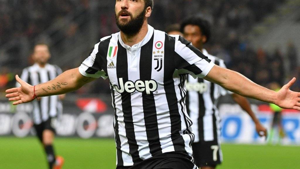 Der Matchwinner im San Siro mit seinen zwei Toren gegen Milan: Juventus Turins Stürmer Gonzalo Higuain