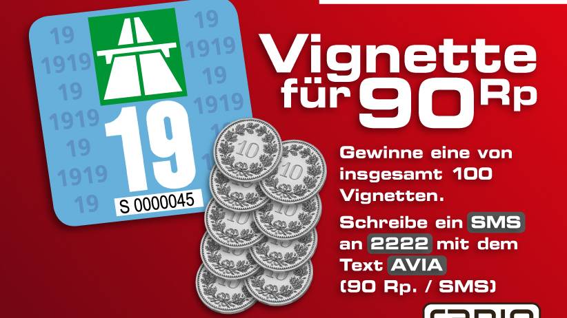 Gewinne die Vignette für 90 Rappen